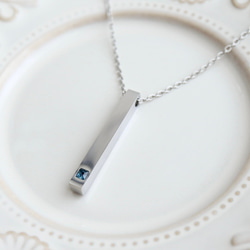 【刻印•名入れ】ロンドンブルートパーズのペンダント＊天然石＊誕生石＊サージカルステンレス【Luminous】 6枚目の画像