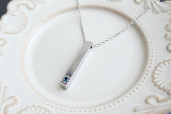 【刻印•名入れ】ロンドンブルートパーズのペンダント＊天然石＊誕生石＊サージカルステンレス【Luminous】 6枚目の画像