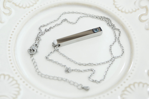 【刻印•名入れ】ロンドンブルートパーズのペンダント＊天然石＊誕生石＊サージカルステンレス【Luminous】 10枚目の画像