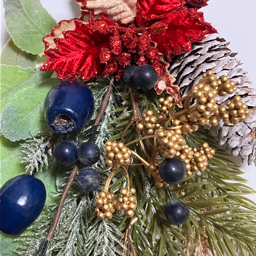 早割】アーティフィシャルの赤いポインセチアのクリスマススワッグ