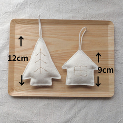 ふんわり優しい生成りのXmasオーナメント★ガーランド★クリスマス雑貨 5枚目の画像