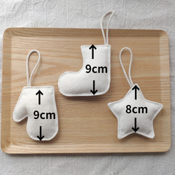 ふんわり優しい生成りのXmasオーナメント★ガーランド★クリスマス雑貨 6枚目の画像