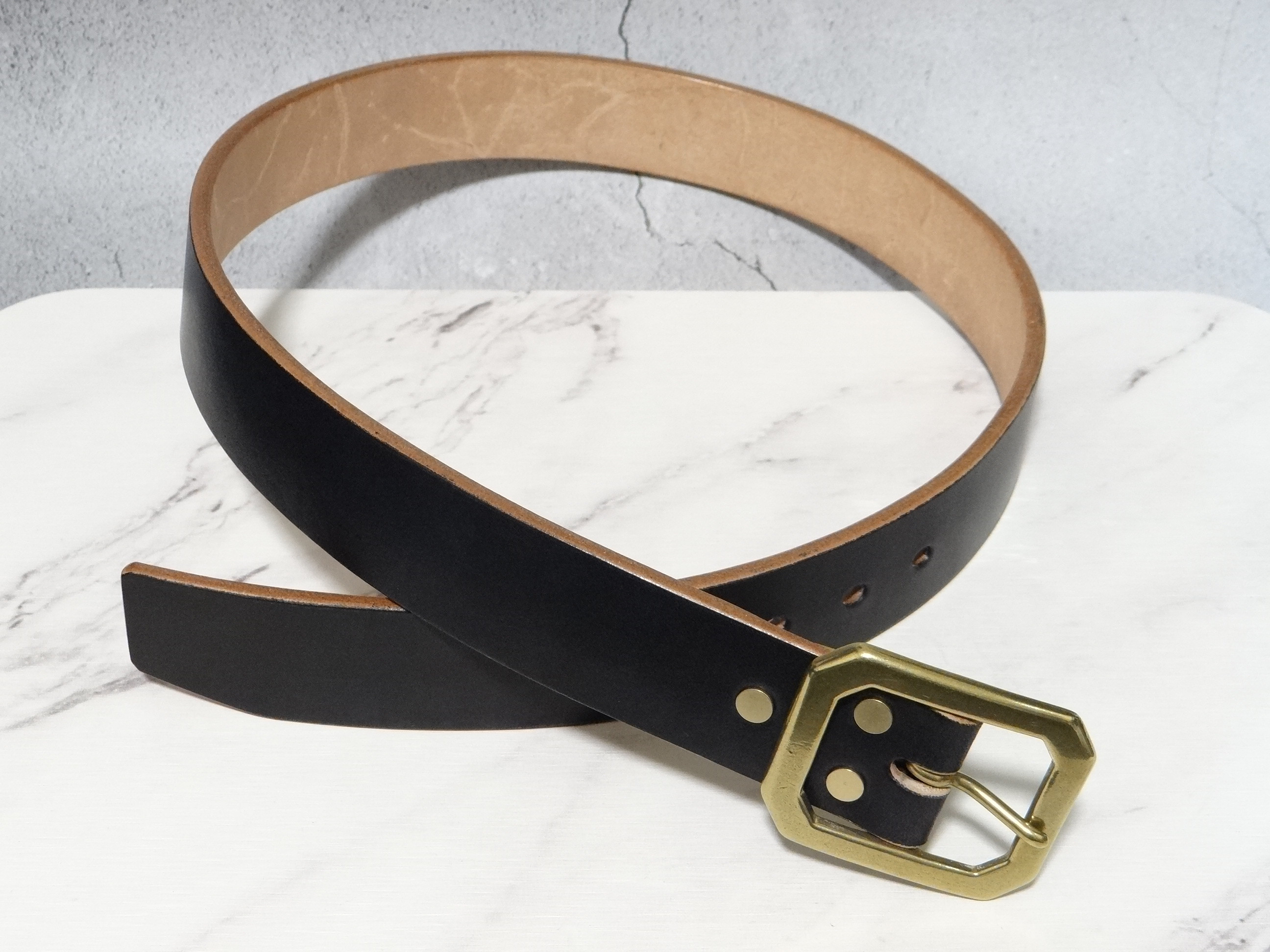 5ミリ厚多脂革ブラック茶芯ベルトG29バックル 極厚ベルト 6,956円