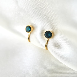 ロンドンブルートパーズのクリップイヤリング　ゴールド　シルバー　痛くなりにくい　サージカルステンレス　天然石　 8枚目の画像