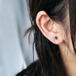 ロンドンブルートパーズのクリップイヤリング　ゴールド　シルバー　痛くなりにくい　サージカルステンレス　天然石　 2枚目の画像