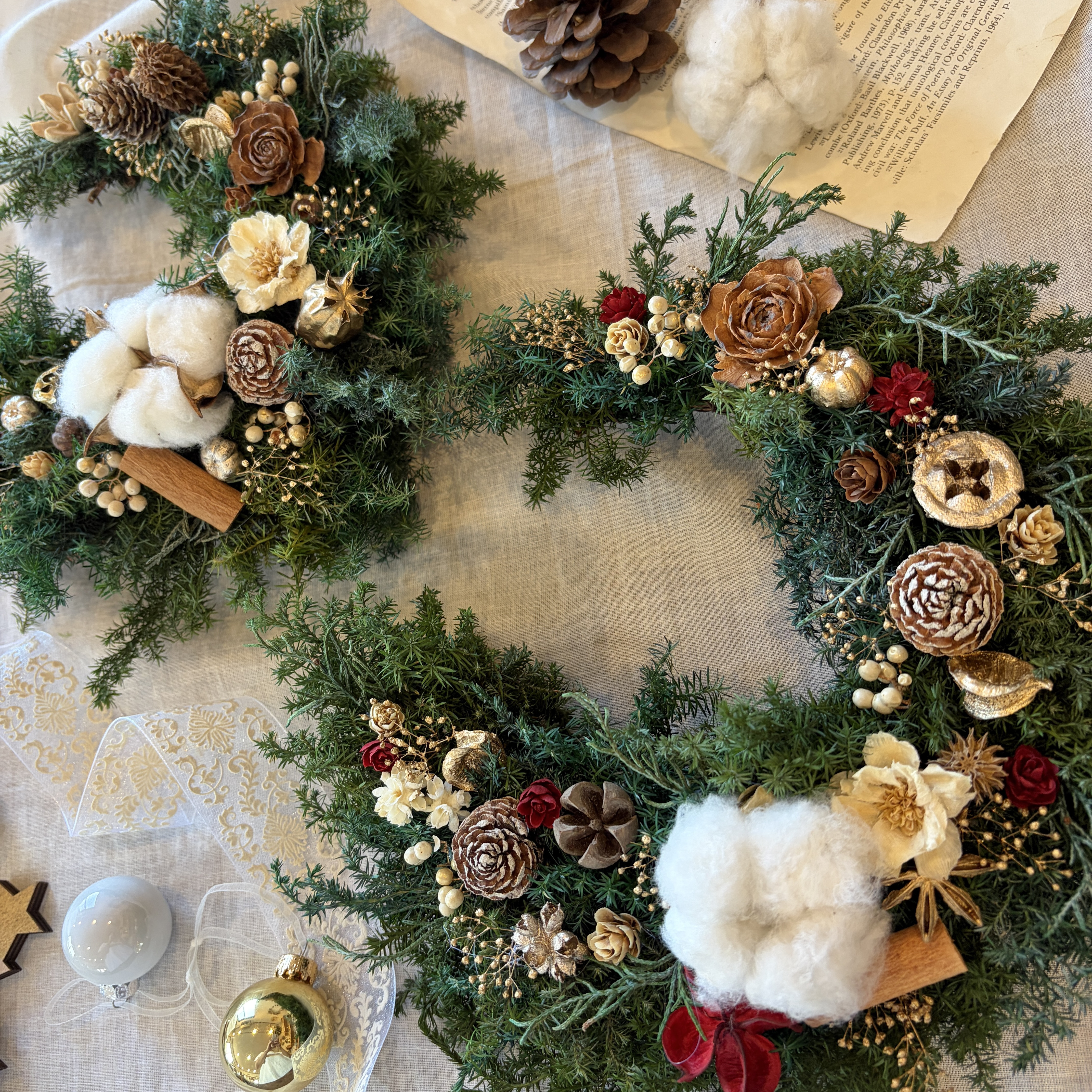 ♡新作♡Xmas/秋冬リース　プリザーブドフラワー　インテリア