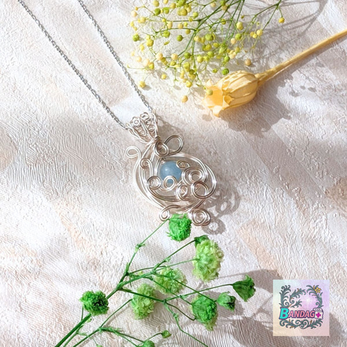 天然石 アクアマリン ネックレス ✦ 金属アレルギー対応サージカル