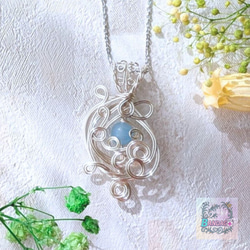 天然石 アクアマリン ネックレス ✦ 金属アレルギー対応サージカル