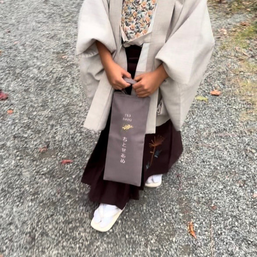 千歳飴袋 七五三 名入れ 刺繍 ミモザ 前撮り おしゃれ 雑貨・その他