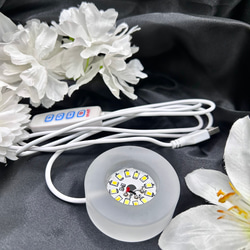 4点セット　LEDライト付　天然石　浄化　高品質　ヒマラヤ水晶　さざれ　グリーンフローライト　原石　間接照明　ガラス容器 8枚目の画像