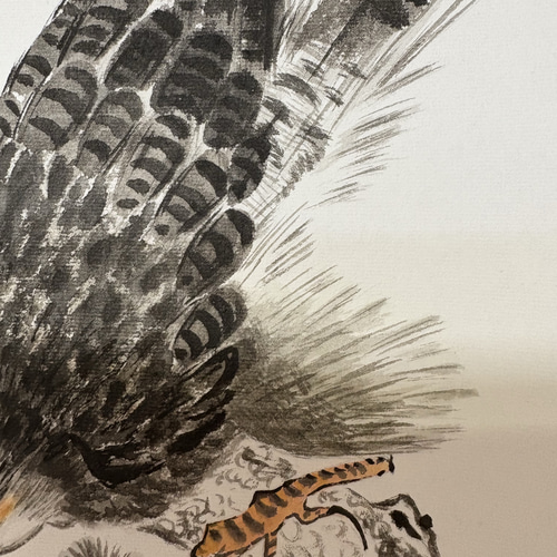 鷹 カラス 松の木 掛け軸 水墨画 絵画 こたつ 通販 19934514｜Creema