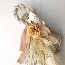 new!!早割 loop 2026白馬 new year【しめ縄飾り・スワッグ】PlatinumPink 2枚目の画像