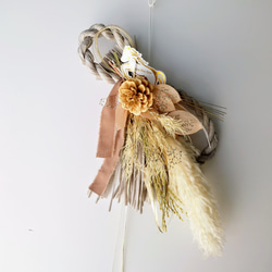 new!!早割 loop 2026白馬 new year【しめ縄飾り・スワッグ】PlatinumPink 4枚目の画像