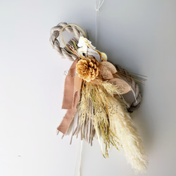 new!!早割 loop 2026白馬 new year【しめ縄飾り・スワッグ】PlatinumPink 3枚目の画像