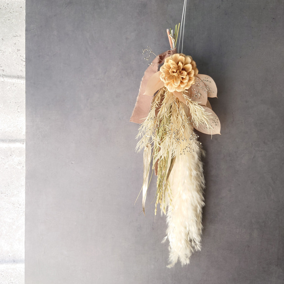 new!!早割 loop 2026白馬 new year【しめ縄飾り・スワッグ】PlatinumPink 9枚目の画像