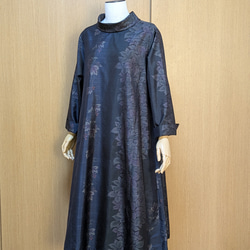 SOLD 着物リメイク フレアーコート 大島紬 FREE SIZE ワンピース さら