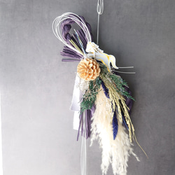 new!!早割 loop 2026白馬 new year【しめ縄飾り・スワッグ】PurpleBlue 5枚目の画像