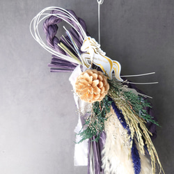 new!!早割 loop 2026白馬 new year【しめ縄飾り・スワッグ】PurpleBlue 4枚目の画像