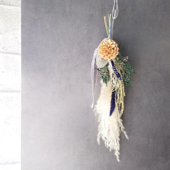 new!!早割 loop 2026白馬 new year【しめ縄飾り・スワッグ】PurpleBlue 6枚目の画像