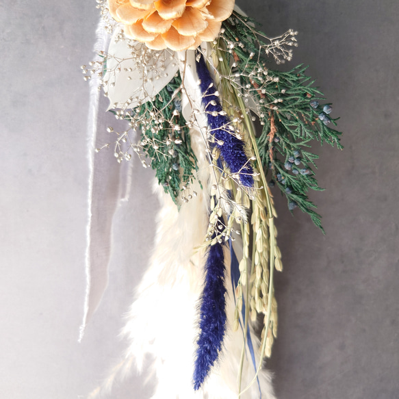 new!!早割 loop 2026白馬 new year【しめ縄飾り・スワッグ】PurpleBlue 8枚目の画像