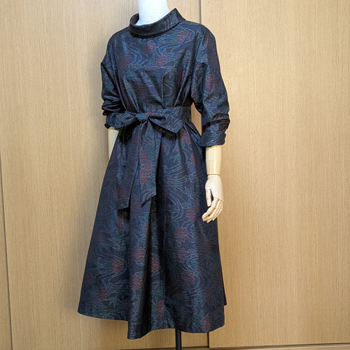 SOLD 着物リメイク ワンピース 大島紬 L〜LL ワンピース さらあお 通販