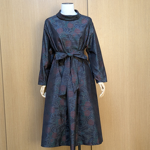 SOLD 着物リメイク ワンピース 大島紬 L〜LL ワンピース さらあお 通販