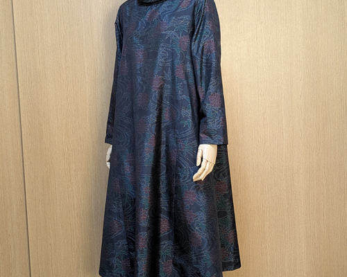 キ*コ様 着物リメイク♪ 大島紬　3段ティアード　ワンピース　MーL 裏地付♪ キ*コ様 着物リメイク♪ 大島紬 3段ティアード ワンピース MーL 裏地付