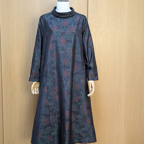 SOLD 着物リメイク ワンピース 大島紬 L〜LL ワンピース さらあお 通販