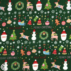 ☆クリスマスSALE30％OFF☆『 パネル生地 クリスマスツリー柄 ホワイト