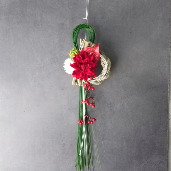 華一〆【松・ダリア・菊・】縁起物 しめ縄・お正月飾り2026年仕様『超早割お正月2026』『早割お正月2026』 9枚目の画像