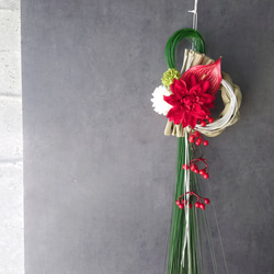 華一〆【松・ダリア・菊・】縁起物 しめ縄・お正月飾り2026年仕様『超早割お正月2026』『早割お正月2026』 8枚目の画像