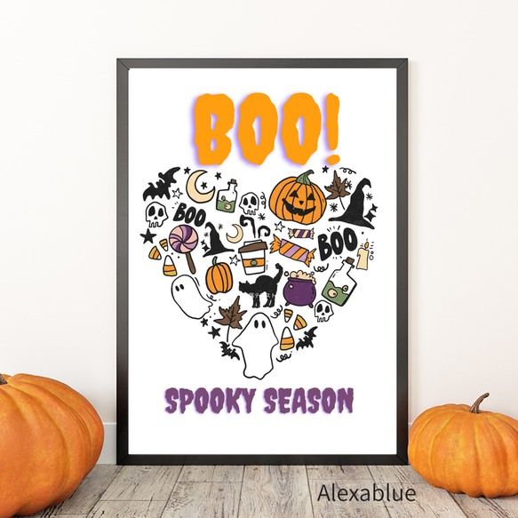 BOO！Pumpkin Party｜かわいいハロウィンポスター 秋インテリア