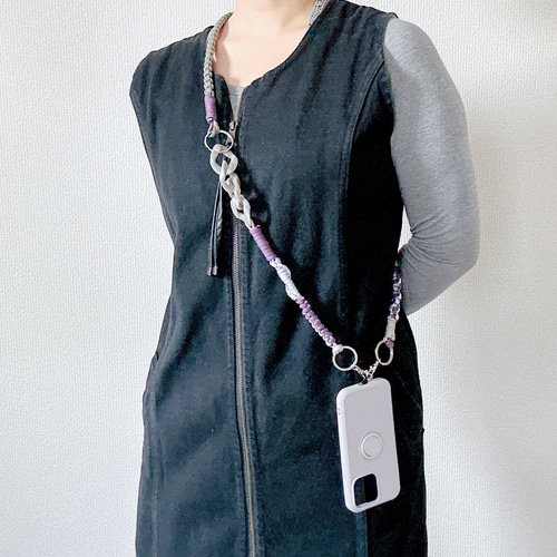 新品未使用　ハナハナ　ジュエリーストラップ 水琴鈴ストラップ】天然水晶使用 ナノコード（パラコード）根付紐