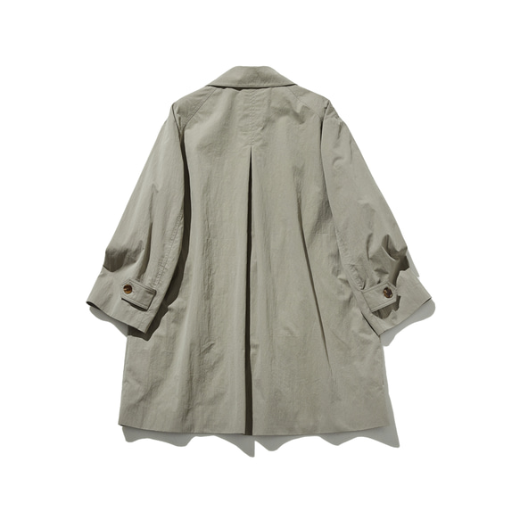 ロングシーズン着まわせる優秀アイテム　トレンチコート　ミドル丈コート　薄いカーキ色　251003-2 7枚目の画像