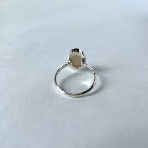 オーロラのような遊色】ホワイトオパールリング サイズ11号 シルバー