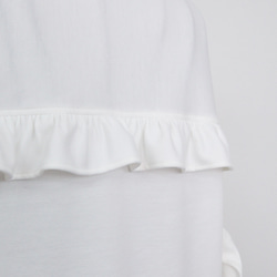 大人のスウェット 甘すぎないフリル 柔らかストレッチ素材トレーナー　ホワイト　0671WH 14枚目の画像