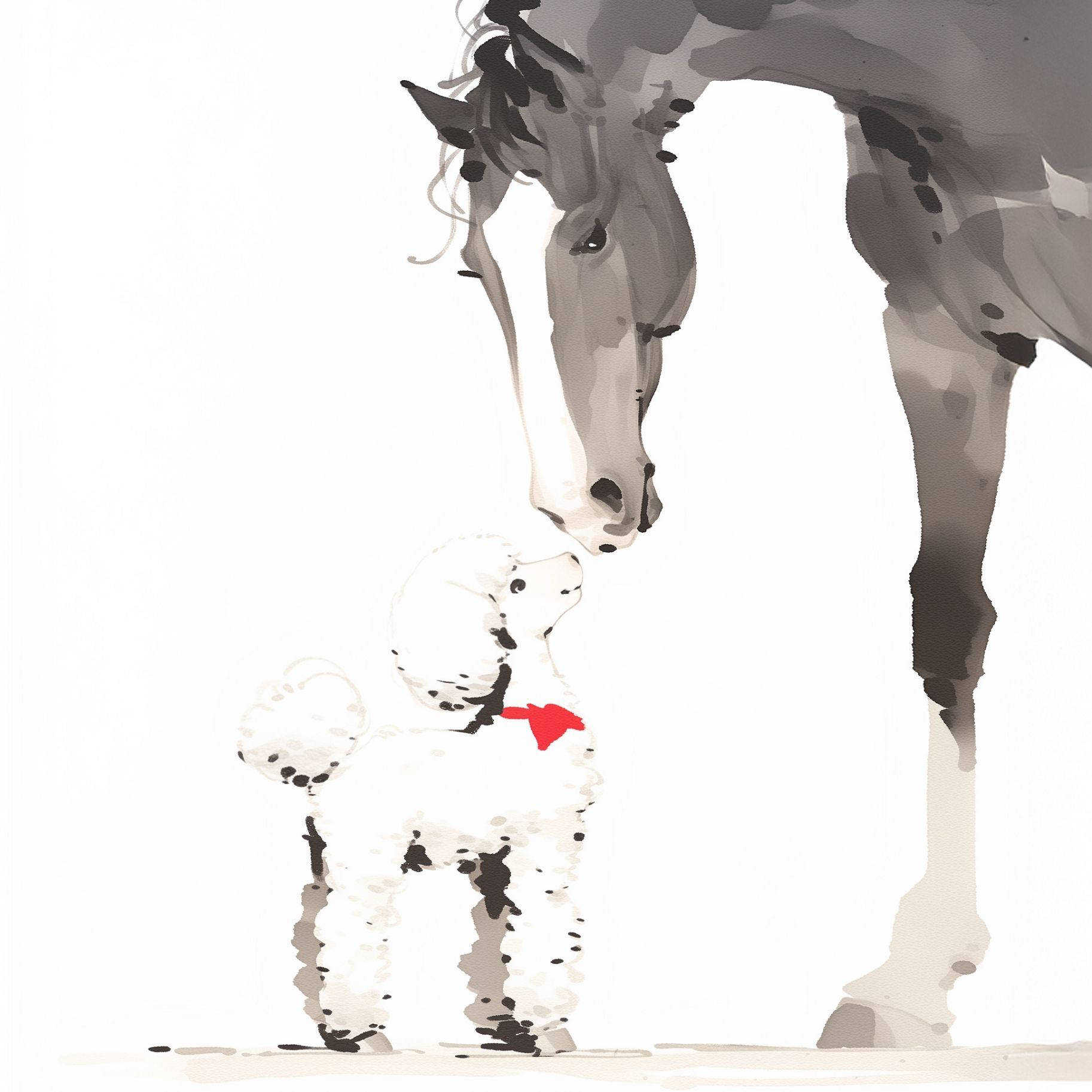 【福寿（2026年） - プードル・トイプードル犬 No.1】午年・馬・謹賀新年・賀正・新春・迎春・子犬・ペットロス