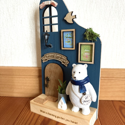 ミニチュア　灯りのともる白くまガーデン　照明　置物 6枚目の画像