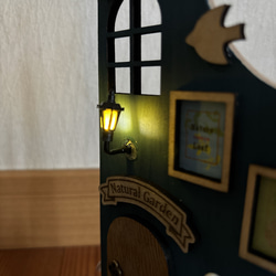 ミニチュア　灯りのともる白くまガーデン　照明　置物 3枚目の画像