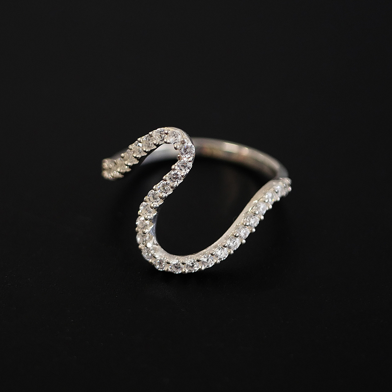 Sラインリング シルバー925（スターリングシルバー）キュービックジルコニア svr02