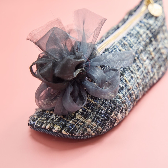 咲き編みプティ・パ・ポーチ｜lady｜noir（ノワール） 2枚目の画像