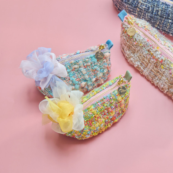 咲き編みプティ・パ・ポーチ｜baby｜jaune（ジョーヌ） 1枚目の画像