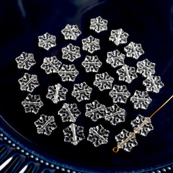 40個★11.5mm雪　雪の結晶　雪の樹脂ビーズ  クリア 7枚目の画像