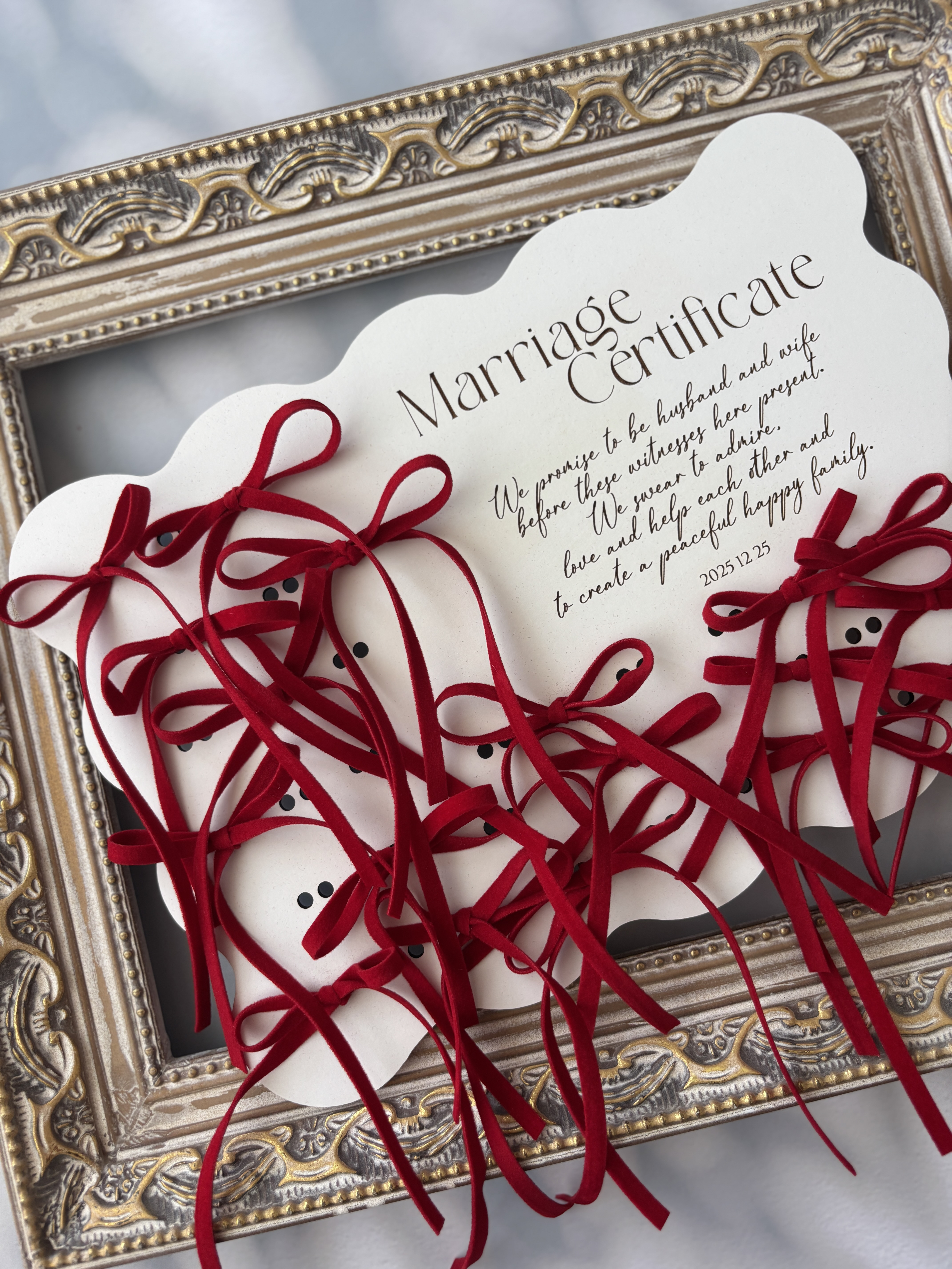 ꒰ྀིリボン式꒰ྀི 結婚証明書 ゲスト参加型　人前式