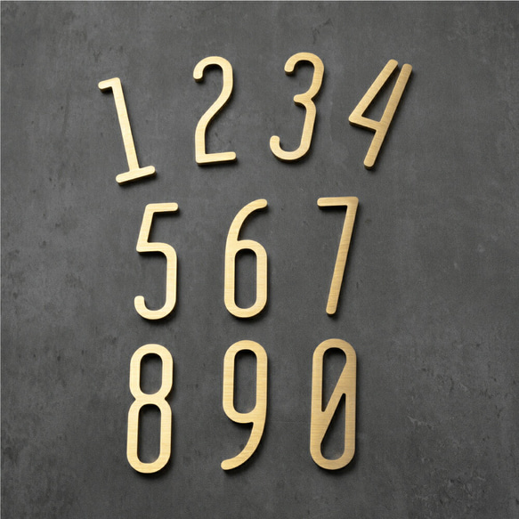 表札 真鍮 おしゃれ 戸建て シンプル フロア番号 店名 DIY 玄関用 数字 s003 9枚目の画像