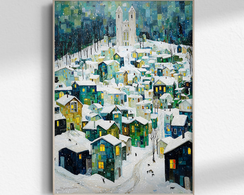 雪降る町【 オーロラの見える家 タイプB 】 冬景色 クリスマス