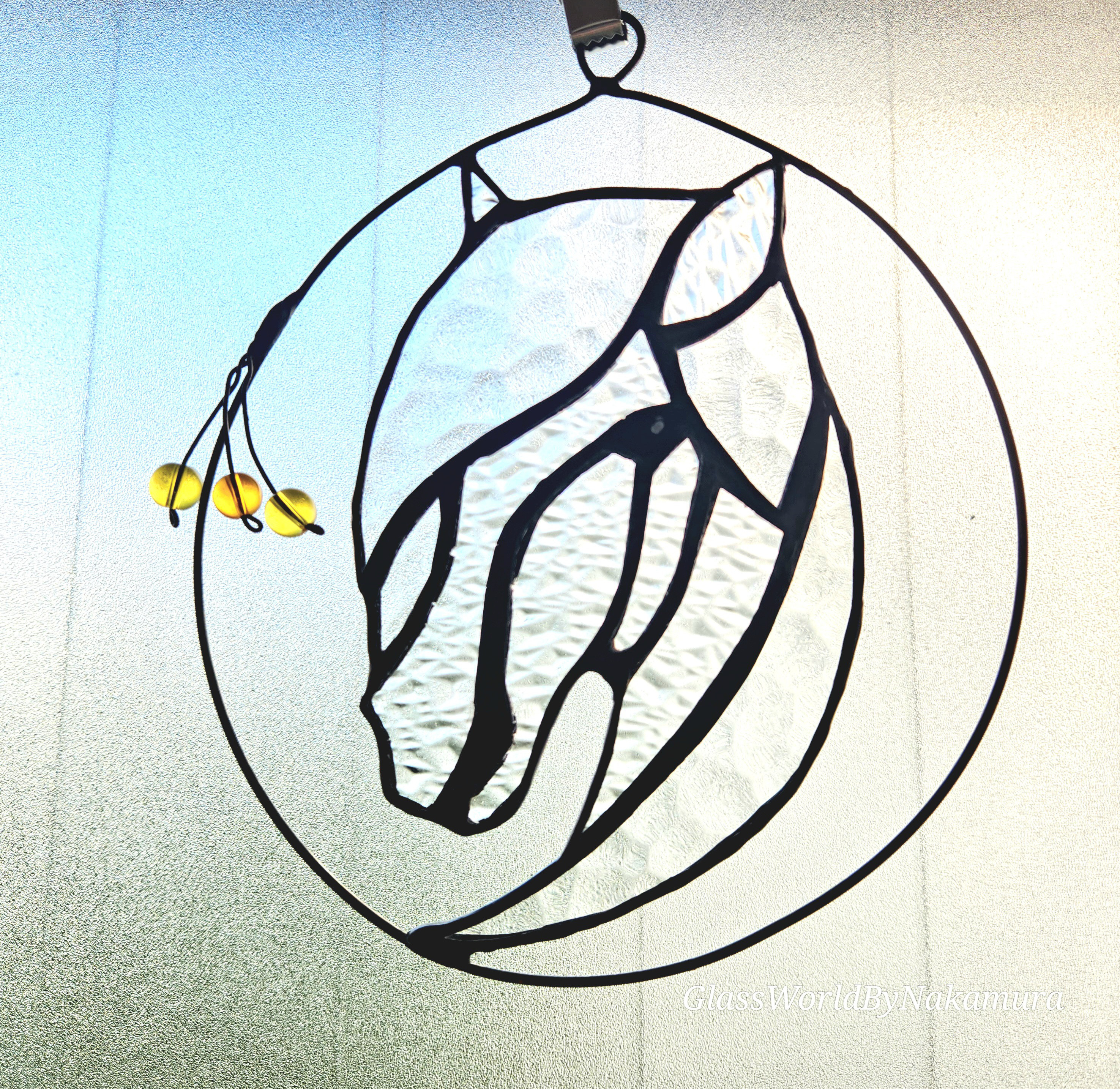 馬の顔　サンキャッチャー　ステンドグラス雑貨　インテリア雑貨　プチギフト　誕生日プレゼント　干支午年 縁起物　送料無料