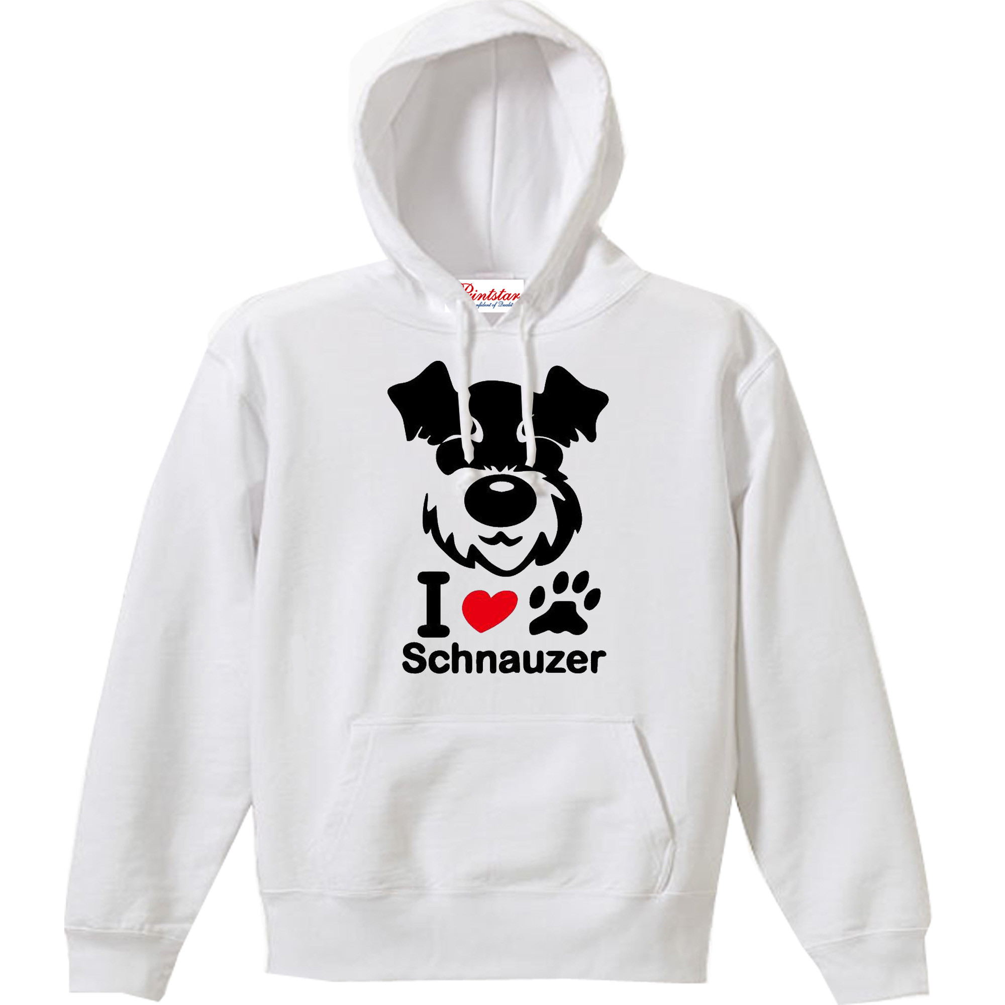 【パロディ/8.4ozパーカー】I♡ミニチュアシュナウザー長袖 面白い おもしろ プレゼント フード