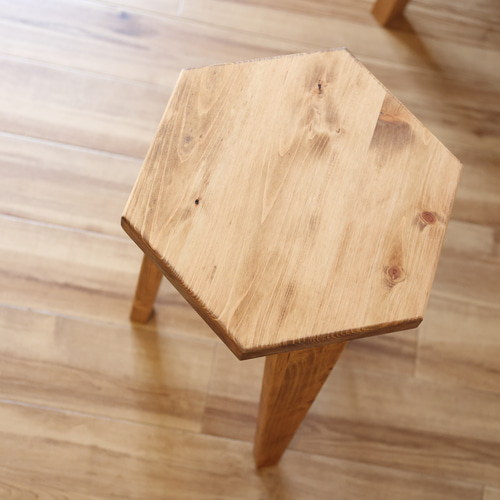 花台 高さ45cm 六角形 木製 スツール チェア イス おしゃれ シンプル