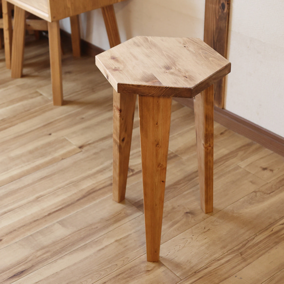 花台 高さ45cm 六角形 木製 スツール チェア イス おしゃれ シンプル